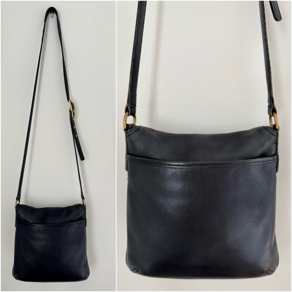 COACH 9592 Vintage Leather Legacy Slim Flap Crossbody Bag Black - Picture 5 of 16